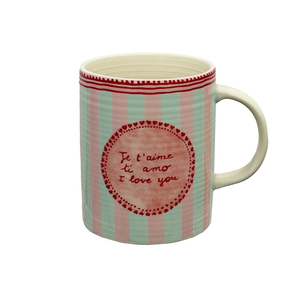 Anthropologie Laetitia Rouge Heart Mug "I Love You" Valentine's Galentine's